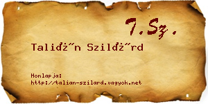 Talián Szilárd névjegykártya