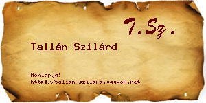 Talián Szilárd névjegykártya