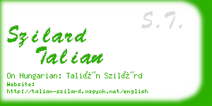 szilard talian business card